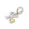 Brass European Dangle Charms KK-Z097-01K-GP-2