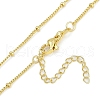 Brass & Imitation Pearl Cross Pendant Satellite Chain Necklaces NJEW-U015-09G-3