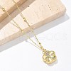 Brass Micro Pave Clear Cubic Zirconia Pendants Necklaces NJEW-M088-03G-01-5