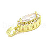 Brass Micro Pave Cubic Zirconia Pendants KK-E277-07G-02-3