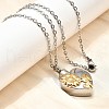 304 Stainless Steel Heart Sunflower Cinerary Casket Pendant Necklaces NJEW-V002-03GP-2