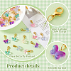 60Pcs 6 Colors Butterfly Glass Pendant Decorations HJEW-PH01944-4