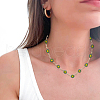 ARRICRAFT DIY Flower Brass Enamel Link Chains Bracelets/Necklaces Making Finding Kits DIY-AR0004-11-5