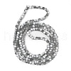 Frosted Crackle Glass Beads Strands X1-GLAA-U001-4mm-M06-3