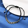 Square Brass Cotton Cord Adjustable Braided Bracelets BJEW-L568-05G-2