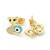 Evil Eye Real 18K Gold Plated Brass Stud Earrings EJEW-L269-087G-04-2