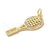 Rack Plating Brass & Clear Cubic Zirconia Pendants KK-L216-058G-2