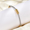 304 Stainless Steel Ball Chain Bracelets for Women Men BJEW-Z087-22GP-2
