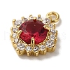 Brass Micro Pave Clear Cubic Zirconia Pendants KK-S391-01G-C-2