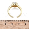 Rack Plating Brass Micro Pave Clear Cubic Zirconia Cuff Finger Rings for Women RJEW-M028-49G-4