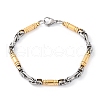 201 Stainless Steel Byzantine Chain Bracelets BJEW-B078-153GP-2