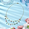 Brass Enamel Teardrop Charm Necklaces NJEW-JN04861-2