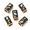 Brass Micro Pave Clear Cubic Zirconia European Beads KK-Z114-15G-A-2