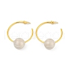 Round Brass Enamel Hoop Earrings for Women EJEW-Q391-35G-03-2