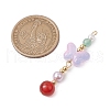 Natural Carnelian and Glass Pendants PALLOY-JF03192-09-2