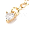 Brass with Cubic Zirconia Chain Extender KK-B102-44G-2