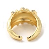 Rack Plating Real 18K Gold Plated Brass Criss Cross Open Cuff Rings RJEW-B048-05G-3