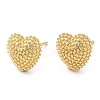 Bumpy Heart Alloy Stud Earrings for Women PALLOY-Q447-18LG-1