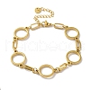 304 Stainless Steel Ring Link Chain Bracelets for Women BJEW-I315-08G-1