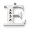 Tarnish Resistant 304 Stainless Steel Letter Pendant Rhinestone Settings STAS-J028-01E-1