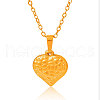 Stainless Steel Textured Heart Pendant Necklaces for Women RI7331-2-2
