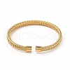 304 Stainless Steel Flat Mesh Chain Shape Open Cuff Bangle for Women BJEW-C033-08G-3