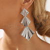 Alloy Rhombus Stud Earrings for Women EJEW-U028-02P-1