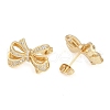 Brass Pave Clear Cubic Zirconia Stud Earrings for Women EJEW-S225-07G-1