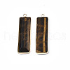 Natural Tiger Eye Pendants G-S359-386D-3