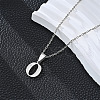 201 Stainless Steel Crystal Rhinestone Initial Pendant Necklaces FS-WG28760-09-1