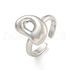 Brass Letter Open Cuff Rings for Women RJEW-G313-01D-P-1