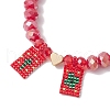 Glass Faceted Rondelle Beaded Stretch Bracelets for Women BJEW-MZ00065-04-3