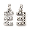 Brass Micro Pave Grade AAA Cubic Zirconia Charms ZIRC-P067-11P-E-NR-2