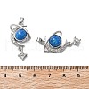 Brass Micro Pave Cubic Zirconia with Resin Pendants KK-Z103-06P-01-3