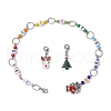 3Pcs Christmas Theme Knitting Row Counter Chains & Locking Stitch Markers Kits HJEW-JM01338-01-1