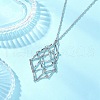 304 Stainless Steel Empty macrame Pouch Pendant Singapore Chain Necklaces NJEW-JN05285-03-1