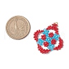 Handmade Glass Seed Beaded Rhombus Pendants PALLOY-MZ00500-03-2