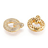 Brass Micro Pave Cubic Zirconia Pendants KK-N254-06G-Q-2