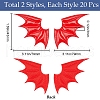 Gorgecraft 40Pcs 2 Style Demon Wing PU Leather Ornament Accessories FIND-GF0005-93A-2