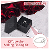 Anti-Tarnish  1Pc Rhodium Plated 925 Sterling Silver Open Cuff Ring Findings FIND-NB0004-89-5