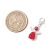 10Pcs Glass Pearl & Resin Flower Rose Angel Pendant Decorations HJEW-JM03121-3
