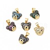 Rack Plating Brass Micro Pave Cubic Zirconia Charms KK-G456-23G-1