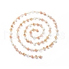 Handmade Electroplate Glass Faceted Rondelle Beaded Chains AJEW-JB01137-07-2