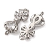 Brass Pave Clear Cubic Zirconia Flower Connector Charms KK-P308-43P-2