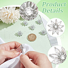 6Pcs 1-Hole Alloy Micro Pave Clear Cubic Zirconia Shank Buttons BUTT-FG0001-27-3