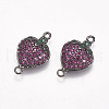 Brass Micro Pave Cubic Zirconia Links ZIRC-A009-26B-1