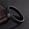 Braided Imitation Leather Cord Bangles for Men WGDB0D2-01-4