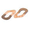 Transparent Resin & Walnut Wood Pendants RESI-S389-009A-B04-2