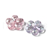 UV Plating Iridescent Transparent Acrylic Beads OACR-O006-07B-2