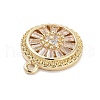 Brass with Clear Cubic Zirconia Pendants KK-Z061-21A-G-2